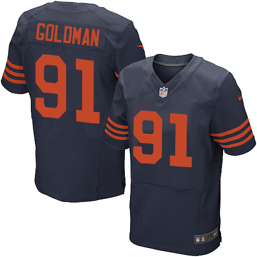 Men's Elite Eddie Goldman Nike Jersey Navy Blue Alternate - #91 1940s Throwback NFL Chicago Bears